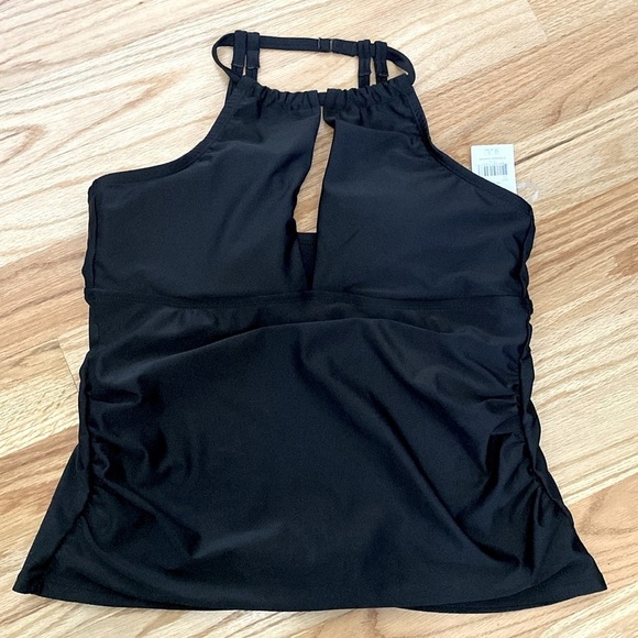 Time and True Other - NWT Time & True Black Tankini Womens XL Key hole Rouched sides Beach Swim Top